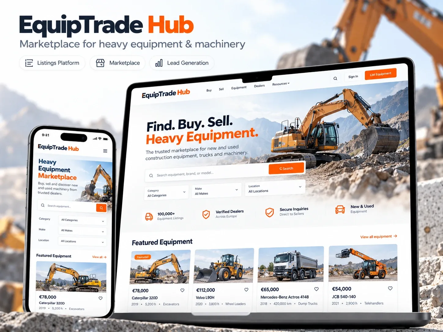 EquipTrade Hub — Marketplace for heavy equipment & machinery