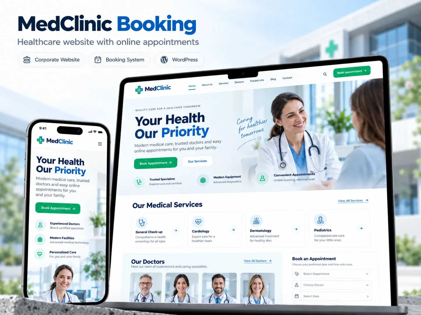 MedClinic Booking — Сайт клініки з онлайн-записом