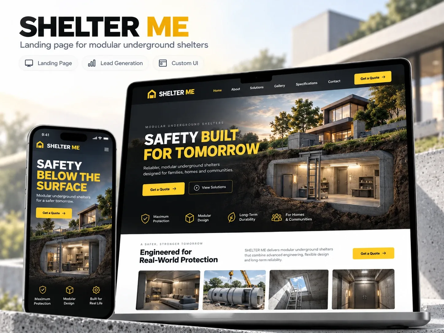 SHELTER ME — Лендінг модульних укриттів